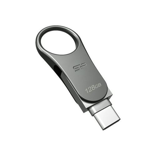 SILICON POWER Mobile C80 - Clé USB - 128 Go - USB 3.0 / USB type C - titane