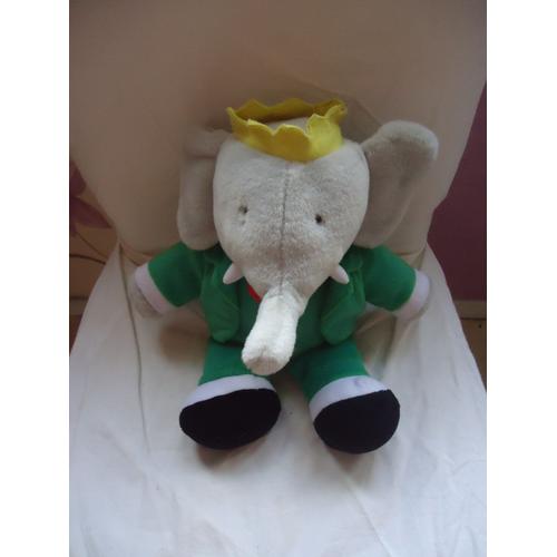 Babar En Peluche Assis Grand Interactif 36 Cm Lansay