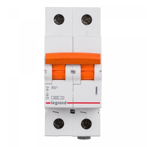 Disjoncteur Magnétothermique Résidenciel 2P 6kA 10-40A Courbe C RX³ LEGRAND 419934