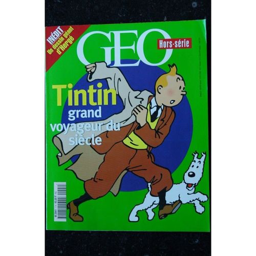 Geo Hors-Serie 1 Cover Tintin Grand Voyageur Du Siecle + Inedit Un Dessin Geant De Herge Tous Les Personnages