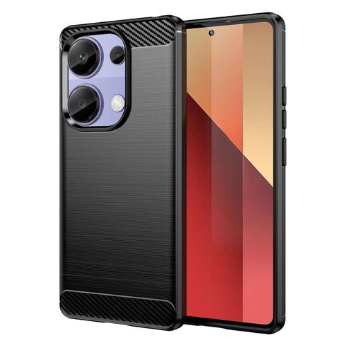 Coque Pour Xiaomi Redmi Note 13 Pro 4g / Poco M6 Pro 4g - Housse Etui Silicone Gel Carbone + Verre Trempe - Noir