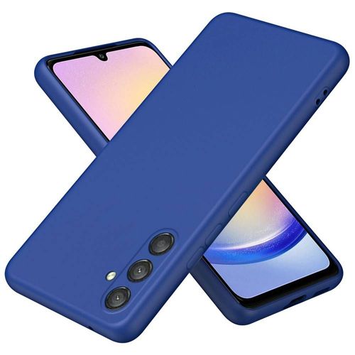 Coque Pour Samsung Galaxy A24 4g / A25 5g - Housse Etui Silicone Gel Fine + Film Ecran - Bleu Fonce
