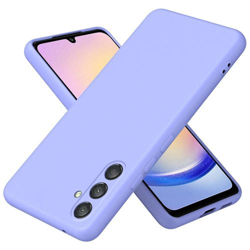 Coque Pour Samsung Galaxy A24 4g / A25 5g - Housse Etui Silicone Gel Fine + Verre Trempe - Mauve