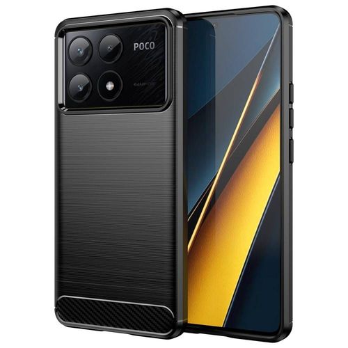 Coque Pour Xiaomi Redmi K70e 5g / Poco X6 Pro 5g - Housse Etui Silicone Gel Carbone + Film Ecran - Noir