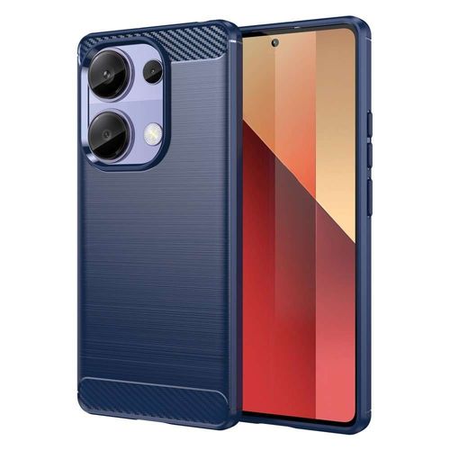 Coque Pour Xiaomi Redmi Note 13 Pro 4g / Poco M6 Pro 4g - Housse Etui Silicone Gel Carbone + Verre Trempe - Bleu Fonce