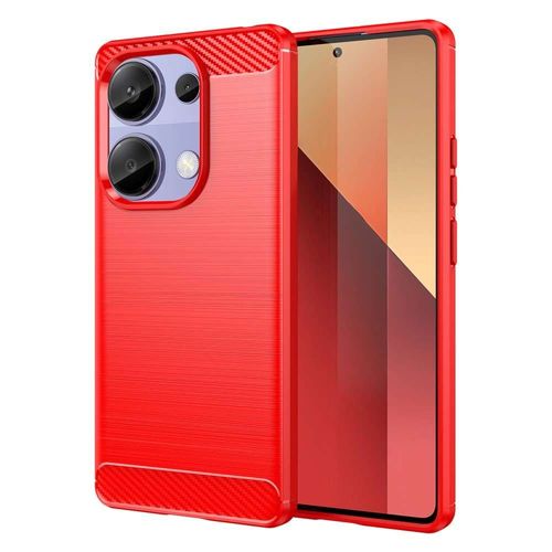 Coque Pour Xiaomi Redmi Note 13 Pro 4g / Poco M6 Pro 4g - Housse Etui Silicone Gel Carbone + Verre Trempe - Rouge