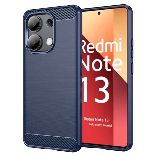 Coque Pour Xiaomi Redmi Note 13 4g - Housse Etui Silicone Gel Carbone + Film Ecran - Bleu Fonce