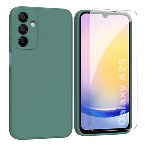 Coque Pour Samsung Galaxy A24 4g / A25 5g - Housse Etui Silicone Gel Fine + Film Ecran - Vert
