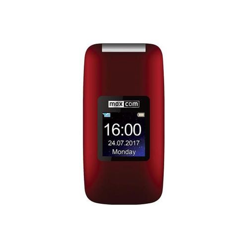 Maxcom Mm824 Rojo Móvil Senior Tipo Concha 2.4'' Y 1.44'' Cámara 2mp Botón Sos Radio Fm Ranura Microsd