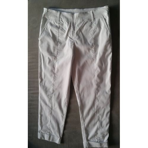 Pantacourt . Viscose 42 Blanc