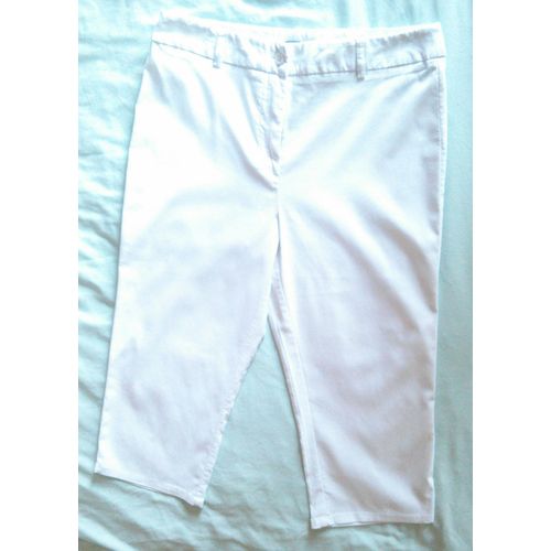 Pantacourt . Viscose 40 Blanc