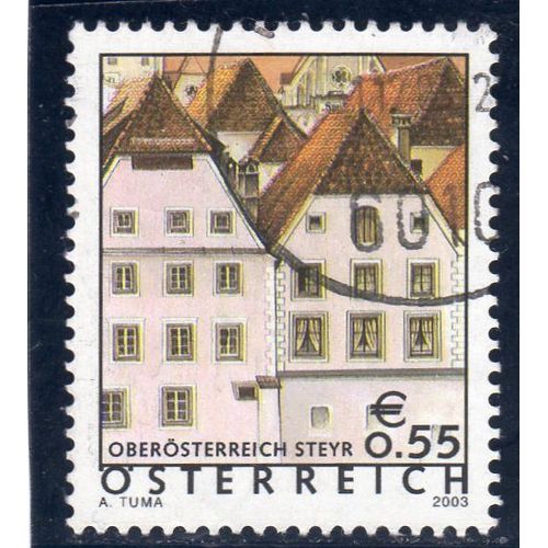 Timbre-Poste DAutriche (Façades De Maisons À Steyr En Haute-Autriche)