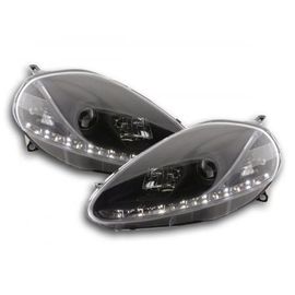 Phares Daylight Set Pour Fiat Grande Punto (Type 199) Annee 05-08 Noir