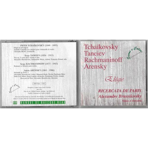 Anton Arensky (1861-1906) Sérénade Op 30 N°2 Serge Taneiev (1856-1915)