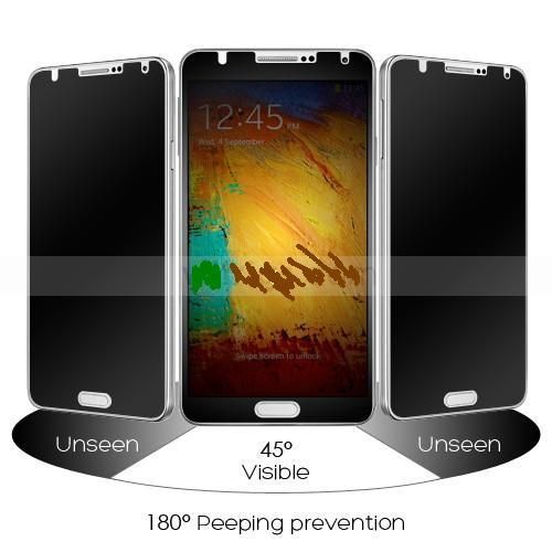 3 Film Protection Ecran Confidentialité Privé Samsung Privacy Screen Protector Screenguard, Modele: Samsung Galaxy Note 3 N9000 N9002 N9005