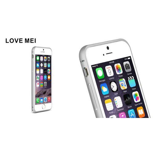 Love Mei Coque Bumper Aluminium Ultra Leger Pour Iphone Samsung, Couleur: Argent Silver 7, Smartphone: Apple Iphone 6/6s Plus +