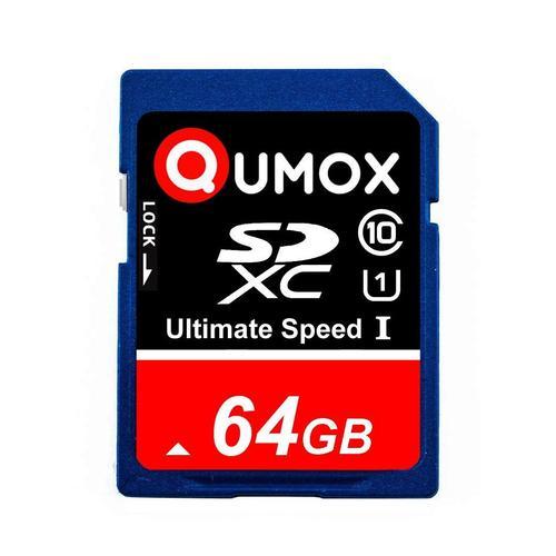 Carte mémoire SD SDXC 64 Go QUMOX classe 10 UHS-I appareil photo
