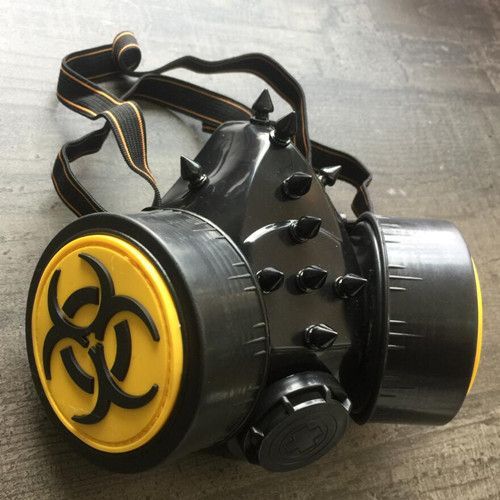 Masque À Gaz Cyber-Gothique Pics Antivirus Cosplay Post Apocalyptique Militaire Airsoft Protection Bouche Nez Caoutchouc. Accessoire Déguisement