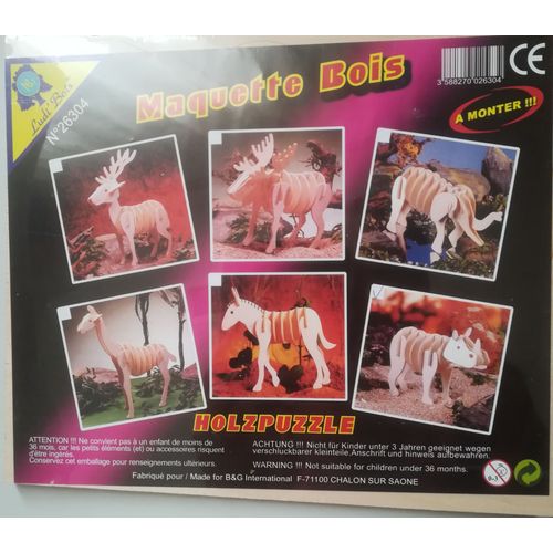 Maquette / Puzzle Rhinocéros En Bois