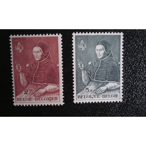 Timbre Belgique Yt 1109 - 1110 Séries: Pape Adrianus Vi 1959