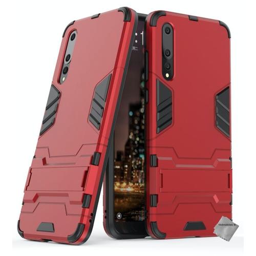 Housse Etui Coque Rigide Anti Choc Pour Huawei P20 Pro + Film Ecran - Rouge