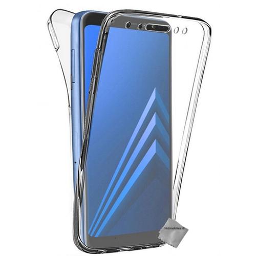 Housse Etui Coque Gel 360 Integrale Samsung Galaxy A8 (2018) + Verre Trempe - Transparent