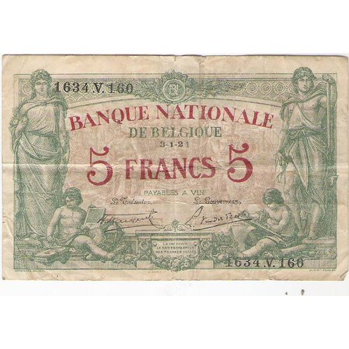 Billet 5 Franc Belge 1921
