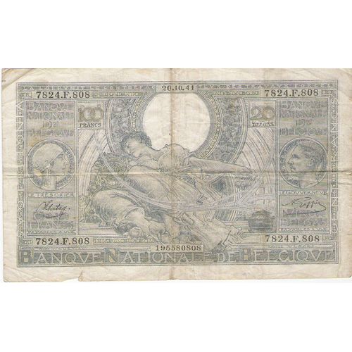 Billet 100 Fr-20 Belgas 1941
