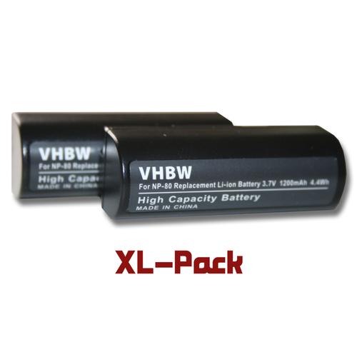 vhbw 2x Batteries compatible avec Fuji / Fujifilm FinePix 6900 Zoom, MX-1700, MX-1900, MX-2700 appareil photo reflex (1800mAh, 3,7V, Li-ion)