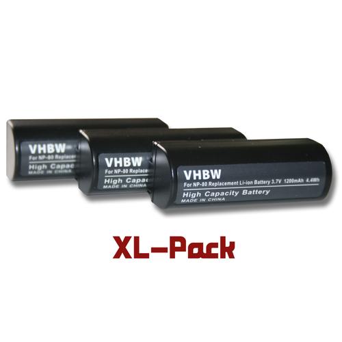 vhbw 3x Batteries compatible avec Fuji / Fujifilm FinePix 6900 Zoom, MX-1700, MX-1900, MX-2700 appareil photo reflex (1800mAh, 3,7V, Li-ion)