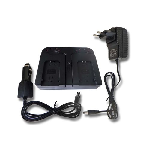 vhbw Chargeur de batterie double compatible avec JVC Everio GZ-EX215, GZ-EX215BEU, GZ-EX215WEU, GZ-EX310, GZ-EX310BEU caméra, DSLR, action-cam