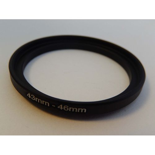 vhbw Bague d'adaptation de filtre Step-Up de 43 mm vers 46 mm pour objectif d'appareil photo - Adaptateur, métal, noir
