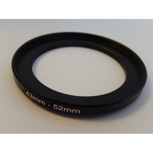 vhbw Bague d'adaptation de filtre Step-Up de 43 mm vers 52 mm pour objectif d'appareil photo - Adaptateur, métal, noir
