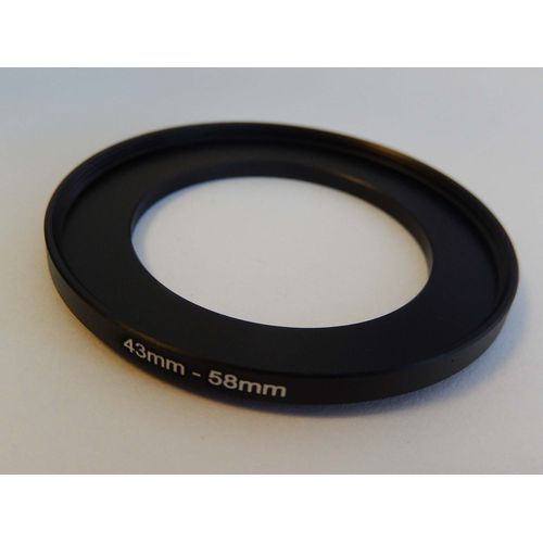 vhbw Bague d'adaptation de filtre Step-Up de 43 mm vers 58 mm pour objectif d'appareil photo - Adaptateur, métal, noir