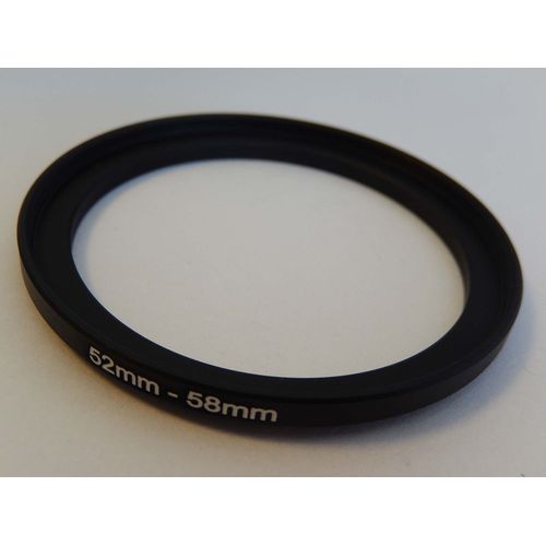 vhbw Bague d'adaptation de filtre Step-Up de 52 mm vers 58 mm pour objectif d'appareil photo - Adaptateur, métal, noir