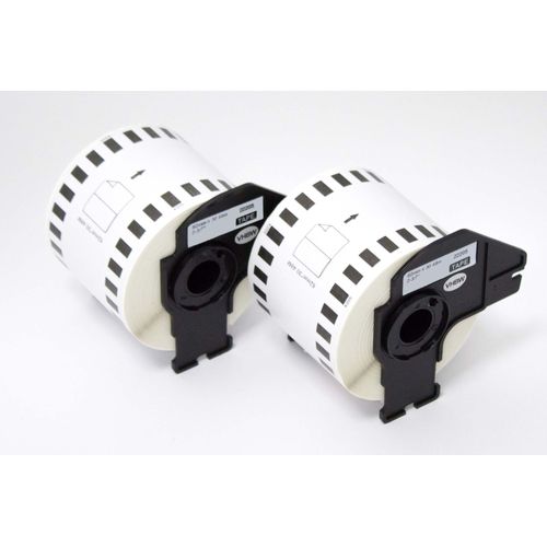 vhbw 2x Rouleau d'étiquettes autocollantes pour Brother P-Touch QL-500BS, QL-500BW, QL-550, QL-560, QL-560VP, QL-570 comme Brother DK-22205.