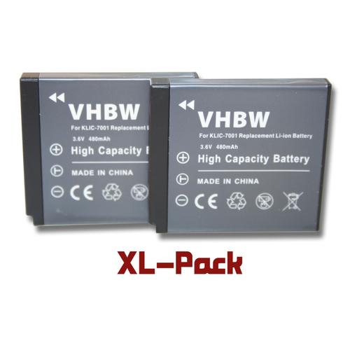 vhbw 2x batteries Set 480mAh (3.6V) pour Phisung HDV-D505SC, Praktica DMMC-3D, DMMC3D comme Klic-7001, DLi-213, VG0376122100001.