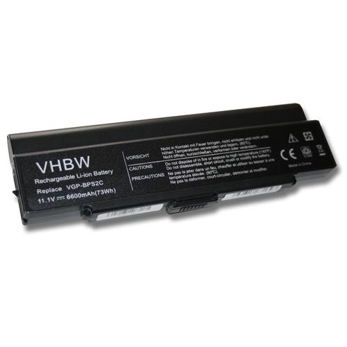 vhbw batterie Li-Ion 6600mAh (11.1V) pour Notebook ordinateur Sony VAIO VGN-SZ1HP/B, VGN-SZ1M/B, VGN-SZ1VP/C, VGN-SZ1XP/C, VGN-SZ220/B et VGP-BPS2.
