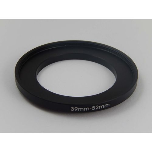 vhbw Bague d'adaptation de filtre Step-Up de 39 mm vers 52 mm pour objectif d'appareil photo - Adaptateur, métal, noir