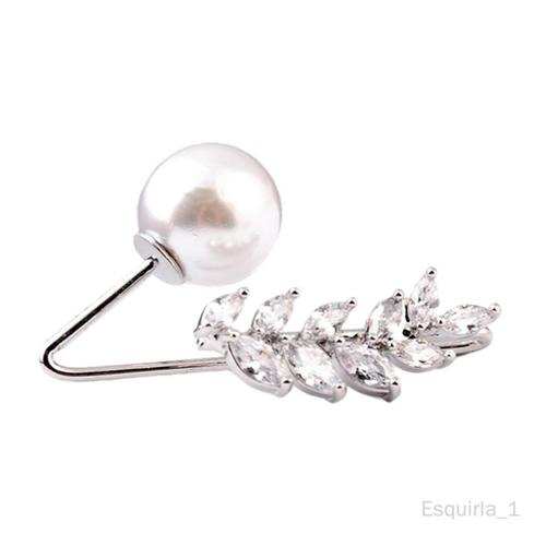 5 Broche Perle Épingles De Sûreté Strass Cristal Pour Fête Blanche