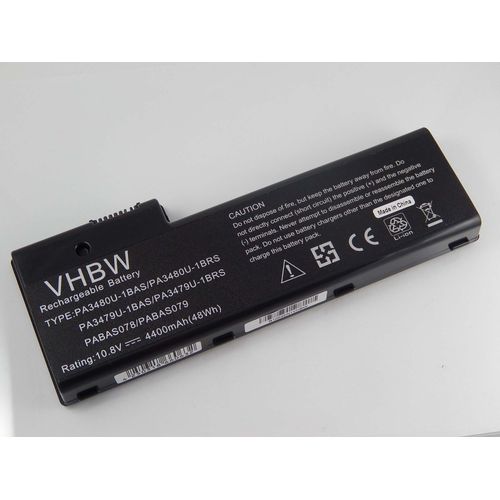 vhbw batterie Li-Ion 4400mAh (10.8V) pour ordinateur Notebook Toshiba Satellite P100-359, P100-386, P100-387 et PA3479U-1BRS, PA3480U-1BRS, PABAS078.
