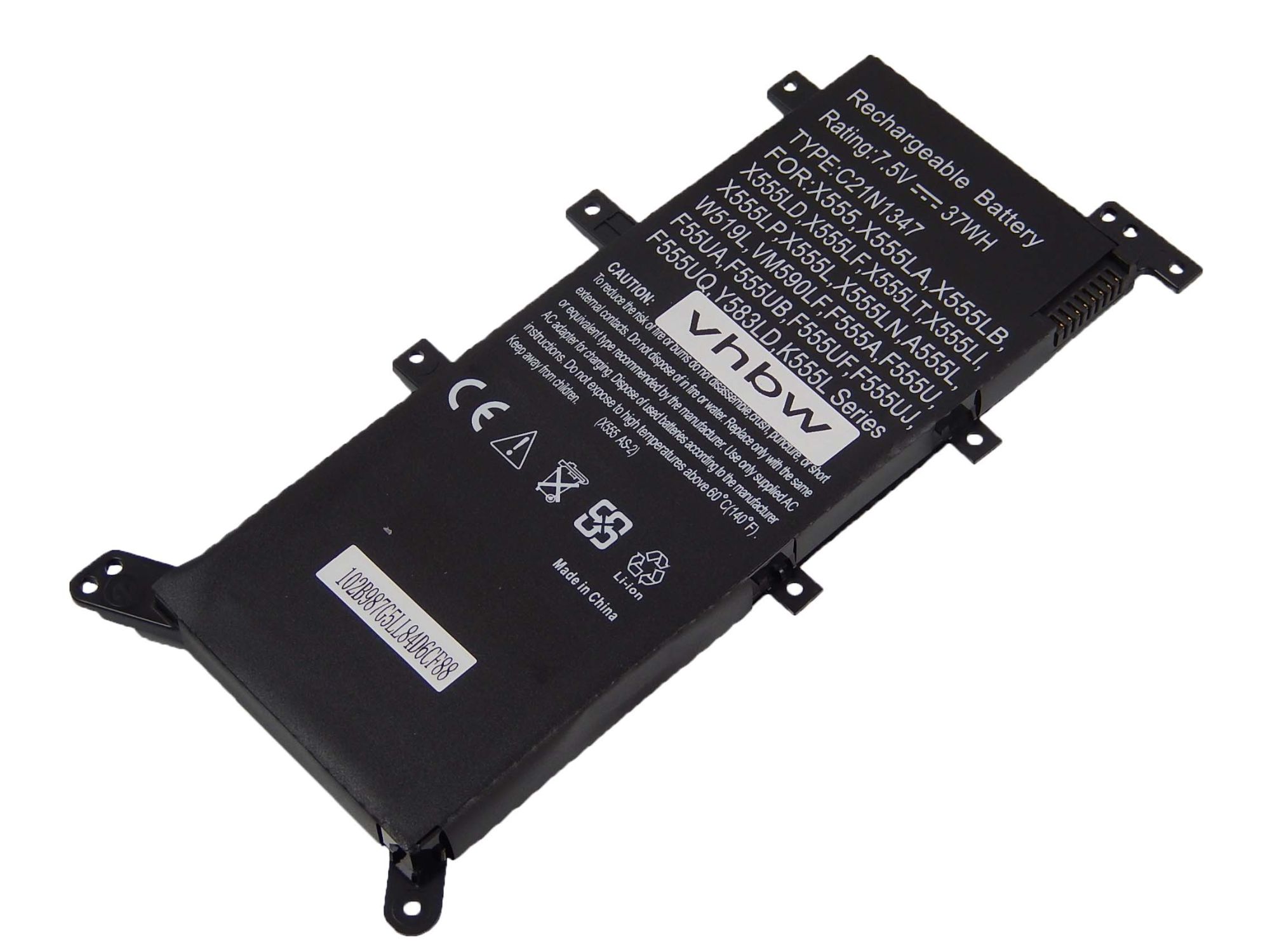 vhbw batterie Li-Polymer 4900mAh (7.5V) noir pour ordinateur Notebook Asus F555LB-XO133H, F555LF-XO334D, F555LD-XO435H