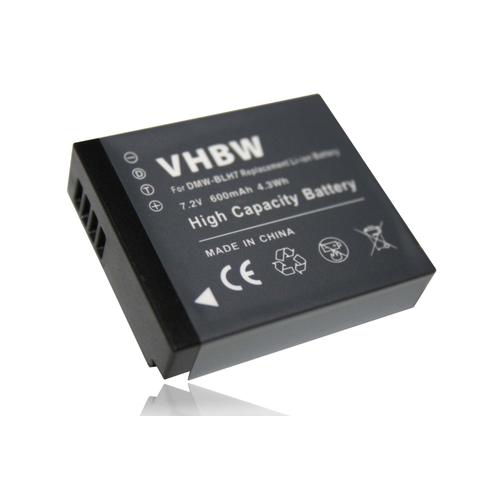 vhbw batterie 600mAh (7.2V) avec puce d?informations pour appareil photo Panasonic Lumix DMC-GF7, DMC-GF7K comme DMW-BLH7, DMW-BLH7E, DMW-BLH7PP.