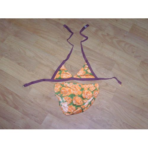 Maillot De Bain Darina 2 Pièces 8 Ans Kaki Orange Marron