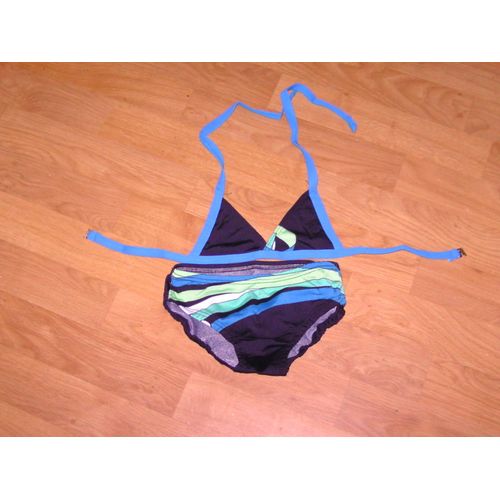 Maillot De Bain Darina 2 Pièces 8 Ans Bleu Vert Blanc Noir
