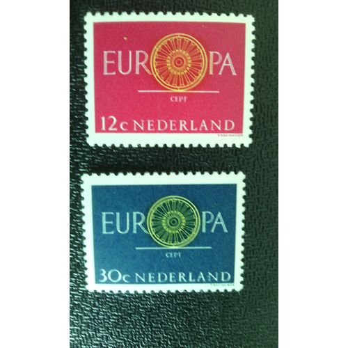 Timbre Pays-Bas ( Hollande ) Yt 726 - 727 Séries: Europa (C.E.P.T.) 1960 - Roue 1960