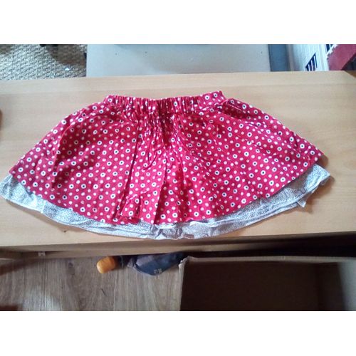 Jupe 2 Ans Rouge À Fleurs