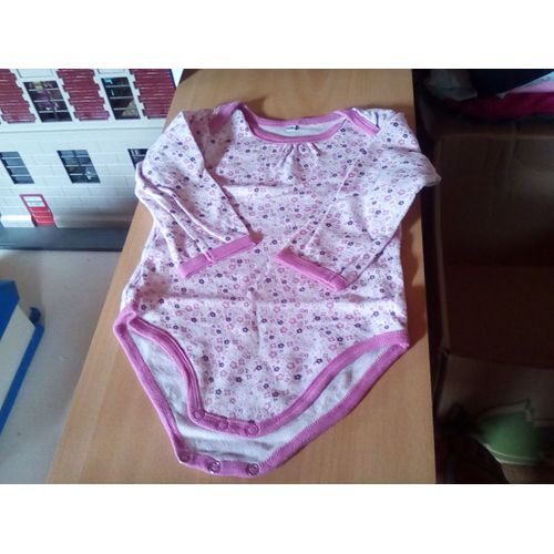 Body Manches Longues 18 Mois Rose À Fleurs