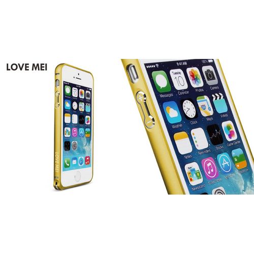 Love Mei Coque Bumper Aluminium Ultra Leger Pour Iphone Samsung, Couleur: Or Gold 4, Smartphone: Apple Iphone 5 / 5s / 5se