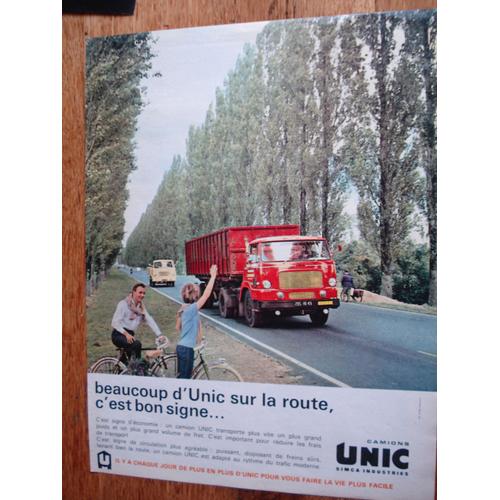 Publicité Années 50/60 Camions Unic